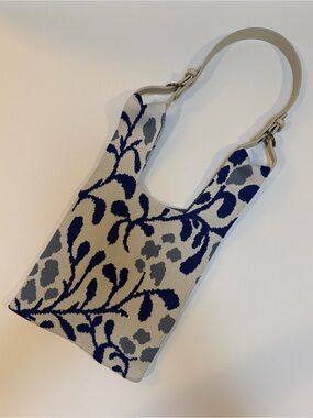 Woven Bag with Off White Shoulder Strap NWOT